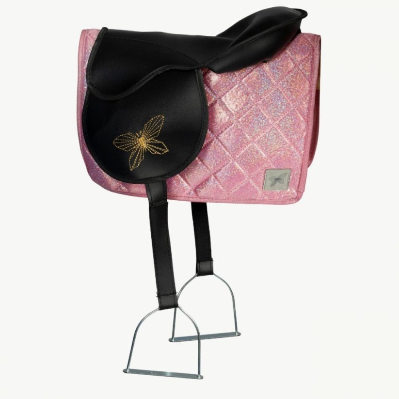 Čabraka s dekou na sedlo pro hobby horse koníka By Astrup - Pink Glitter