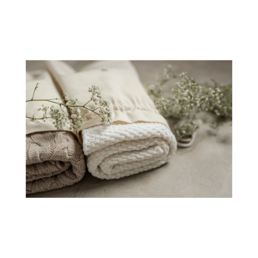 Deka ze 100% merino vlny My Memi - Wool Collection - Beige