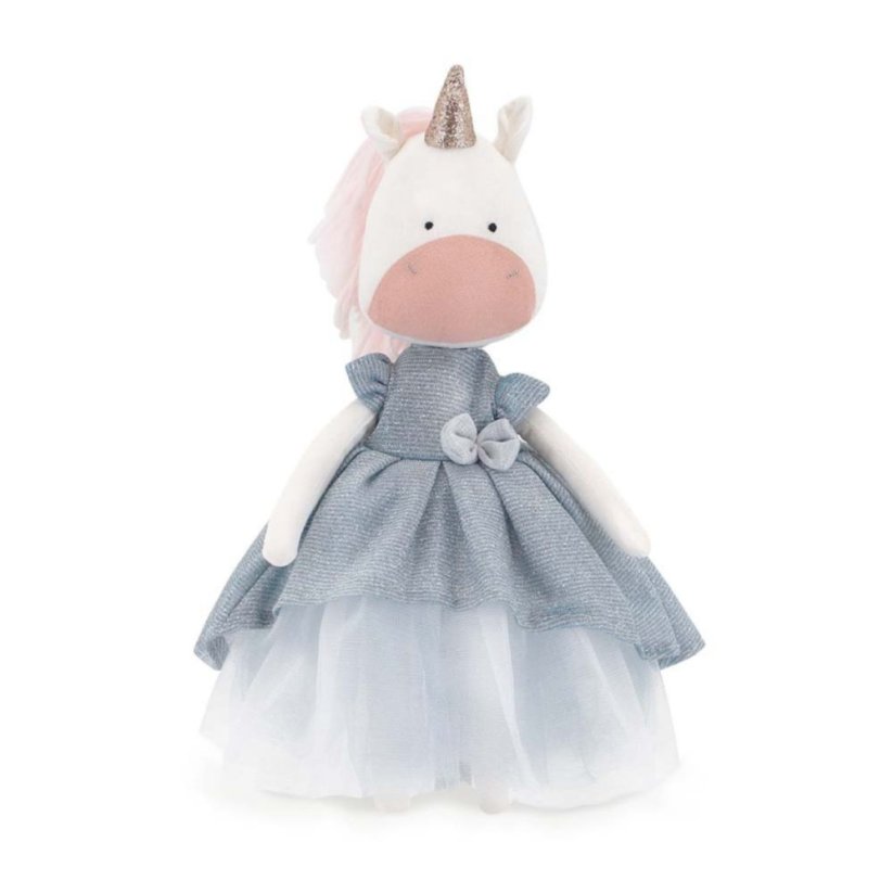 Látkový jednorožec s extra ploutví 30 cm Orange Toys - Daphne The Unicorn - Light Blue Dress / Mermaid tail