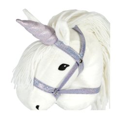 Jednorožčí roh s uzdečkou na hobby horse koníka By Astrup - Purple Glitter