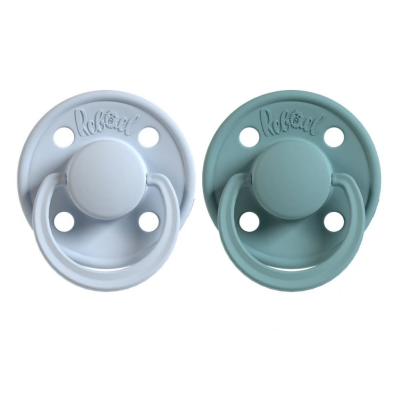 Dudlíky Rebael z přírodního kaučuku 2 ks - Tiny Sky/Powder - 6-18 měsíců (velikost 2)