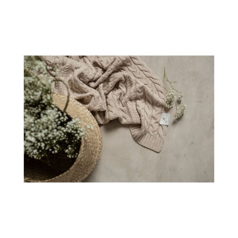 Deka ze 100% merino vlny My Memi - Wool Collection - Beige