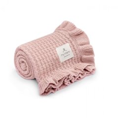 Bambusová deka s volánkem My Memi - Powder Pink