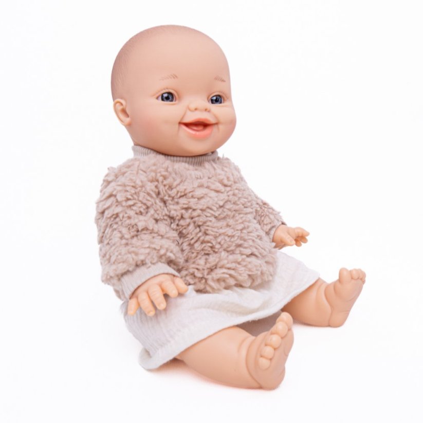 Mikina pro panenku 34 cm By Loli - Warm - Furry lamb latte