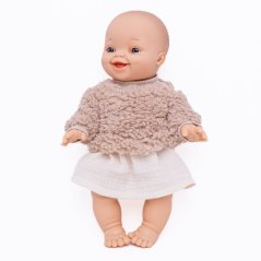 Mikina pro panenku 34 cm By Loli - Warm - Furry lamb latte