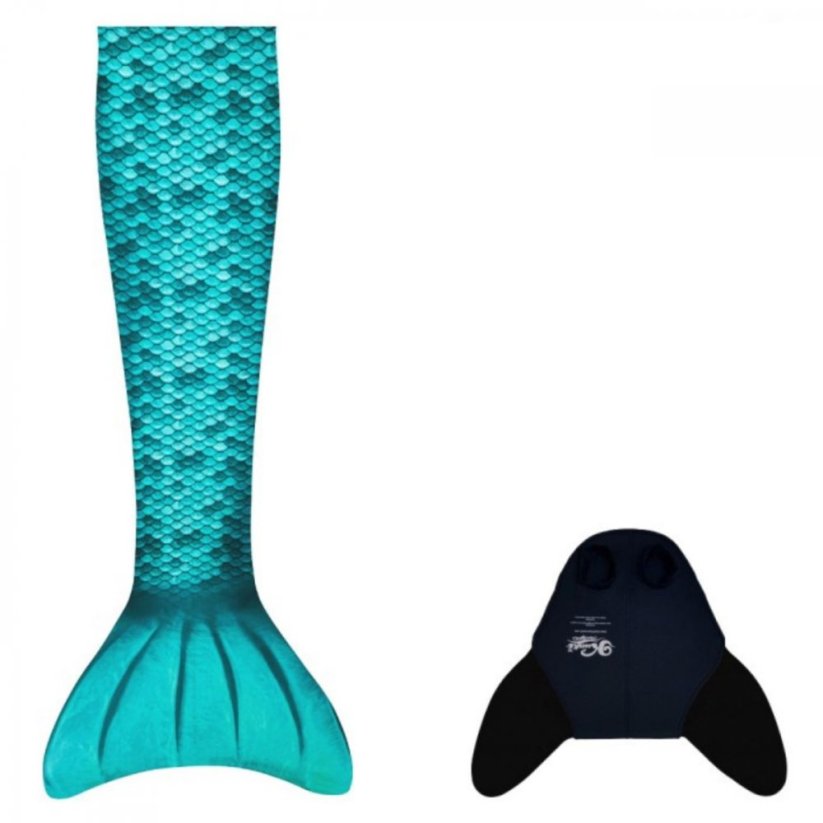 Kostým mořské panny - prince Kuaki Mermaids - Mořský ocas a monofin ploutev - Turquise - S 8-10 let