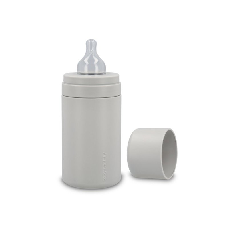 Kojenecká antikoliková láhev Baby Wallaby - Light grey 240 ml