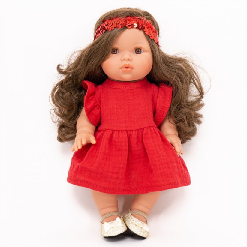 Šaty a čelenka pro panenku 34 cm By Loli - Fairy - Red