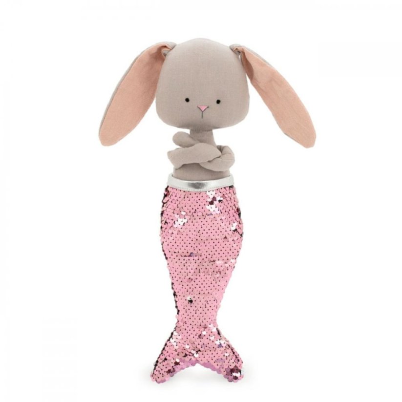 Látkový zajíček s extra ploutví 30 cm Orange Toys - Lucy The Bunny - Pink Tracksuit / Mermaid tail