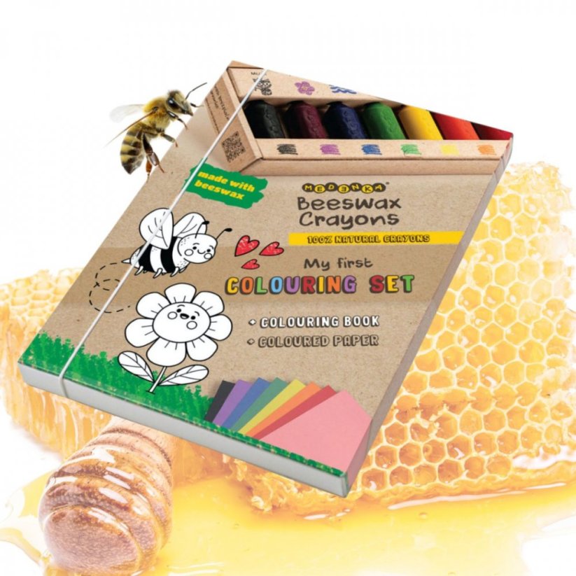 Kreativní sada s voskovkami z včelího vosku Medenka - Klasické barvy 1+