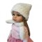 Čepice a šála pro panenku Las Amigas Paola Reina a Minikane 32 cm - Cozy - Cream