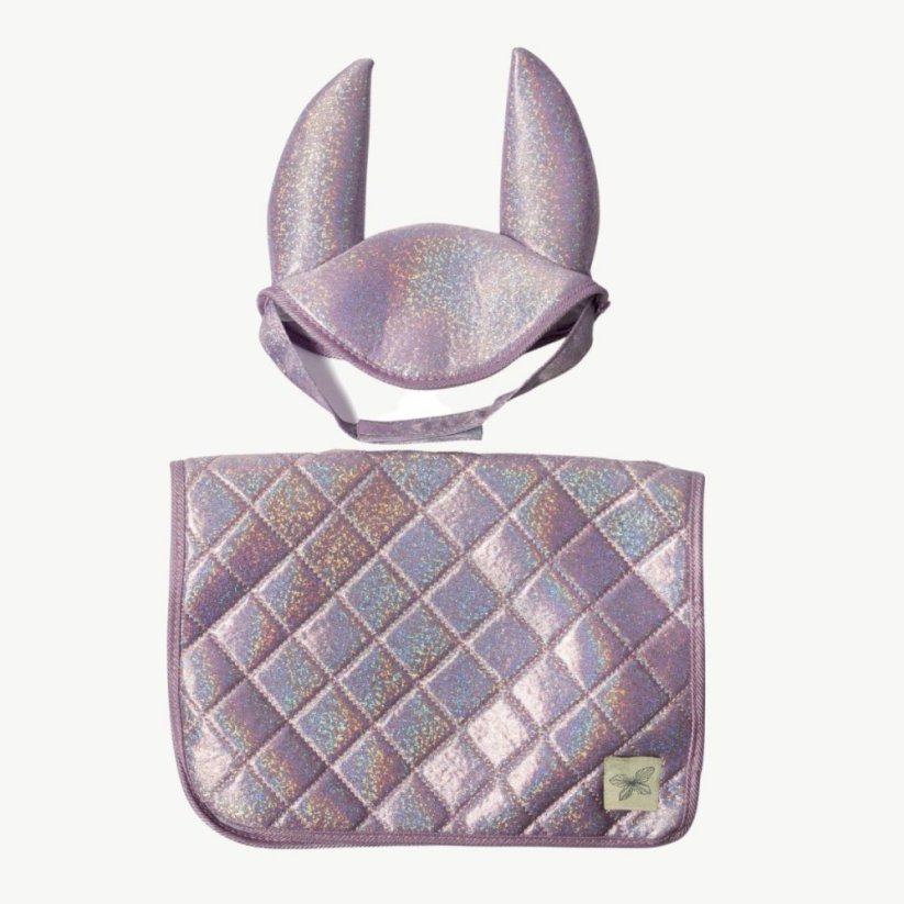 Čabraka s dekou na sedlo pro hobby horse koníka By Astrup - Purple Glitter