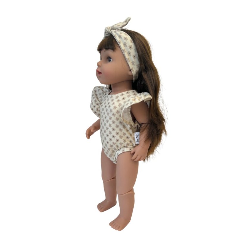 Body a čelenka pro panenku Baby Born 43cm - Fairy - Beige flowers