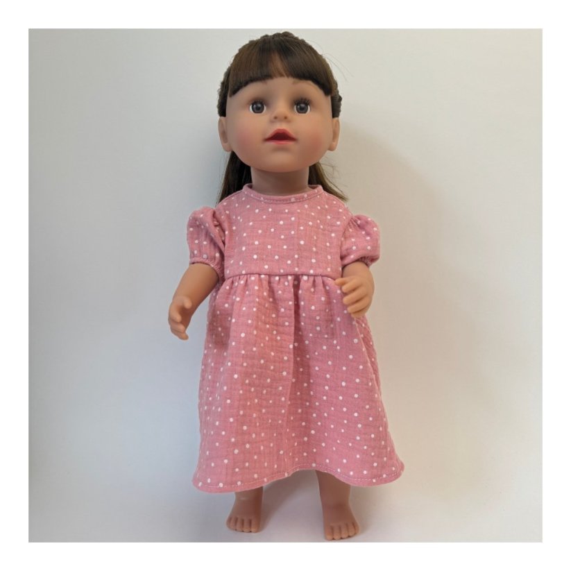 Šaty pro panenku Baby Born 43cm - Romance - Pink dots