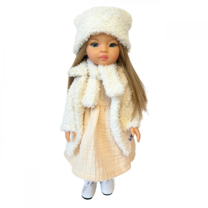 Šaty pro panenku Paola Reina a Minikane 32 cm By Loli - Fairy long - Cream