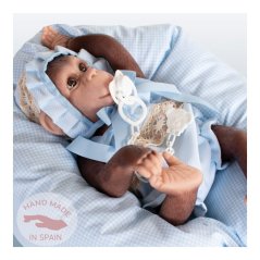 Realistická Reborn panenka opička Lolo 36cm Muñecas De Cuna - Blue