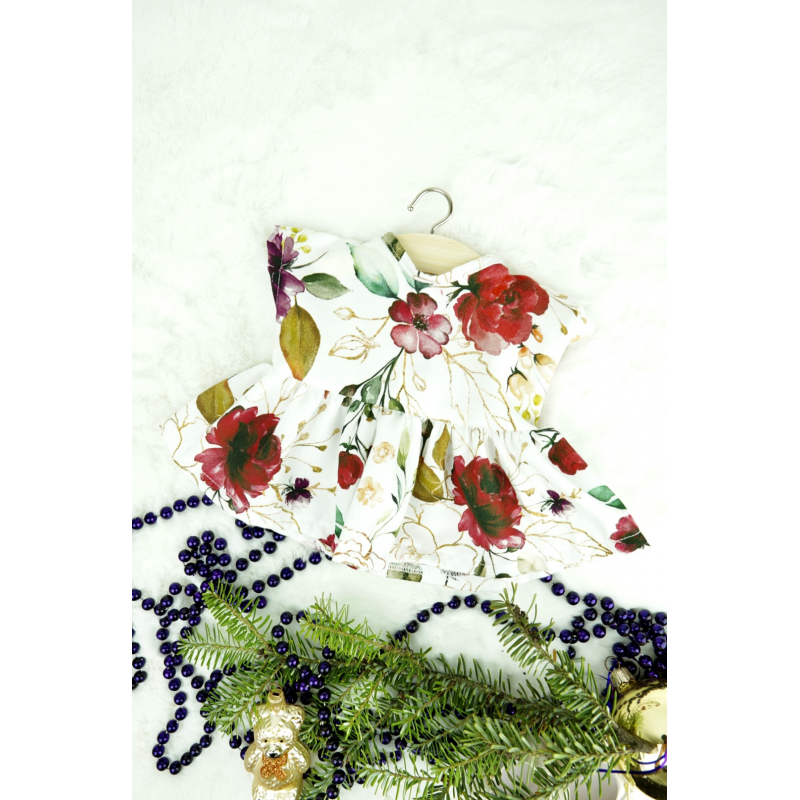 Šaty pro panenku Boho / BY LOLI - Christmas flowers