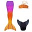 Kostým mořské panny Kuaki Mermaids - ocas, monofin ploutev a vrchní díl plavek - set 3 ks - Ibiza Gold - XXS 5-6 let