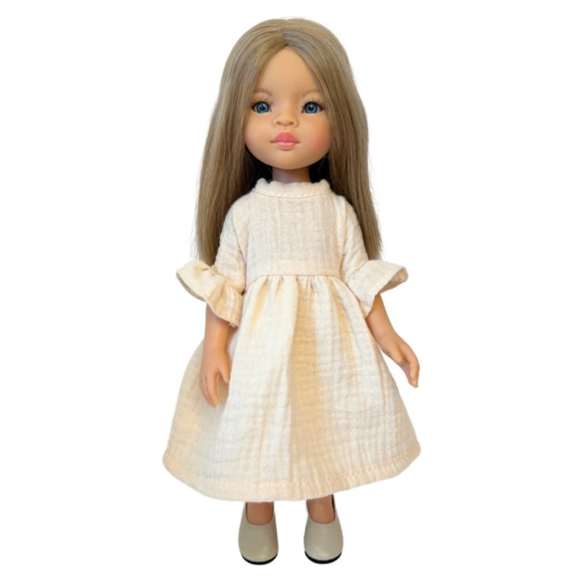 Šaty pro panenku Paola Reina a Minikane 32 cm By Loli - Fairy long - Cream