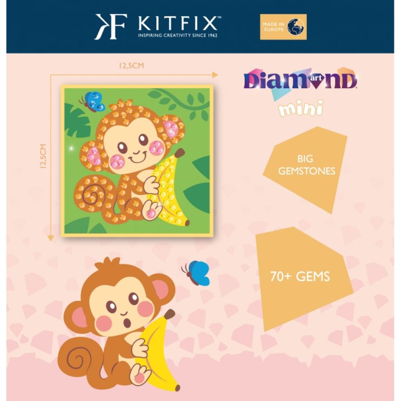 Diamantové malování pro nejmenší opička Kitfix - Mini 5+
