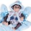 Realistická panenka opička Kuko 36cm Muñecas De Cuna - Blue