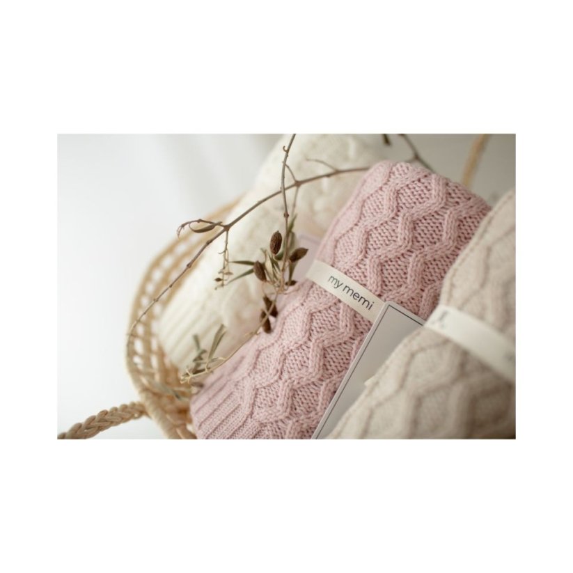 Deka ze 100% merino vlny My Memi - Vines Collection - Cream