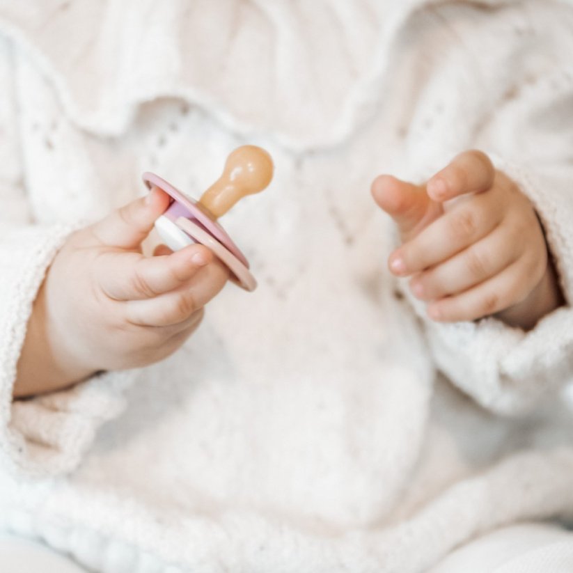 Dudlíky Rebael z přírodního kaučuku 2 ks - Sweet Pink/Champagne - 6-18 měsíců (velikost 2)