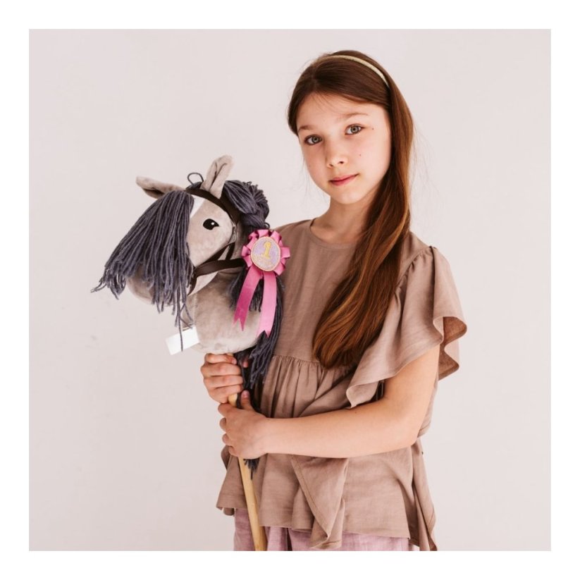 Hobby koník na tyči By Astrup - Hobby horse Grey