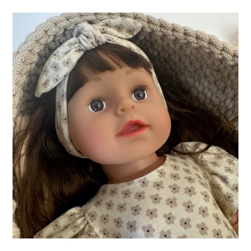 Body a čelenka pro panenku Baby Born 43cm - Fairy - Beige flowers