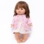 Pletený svetřík s kytičkami pro panenku 34 cm By Loli - Camille - Light Pink