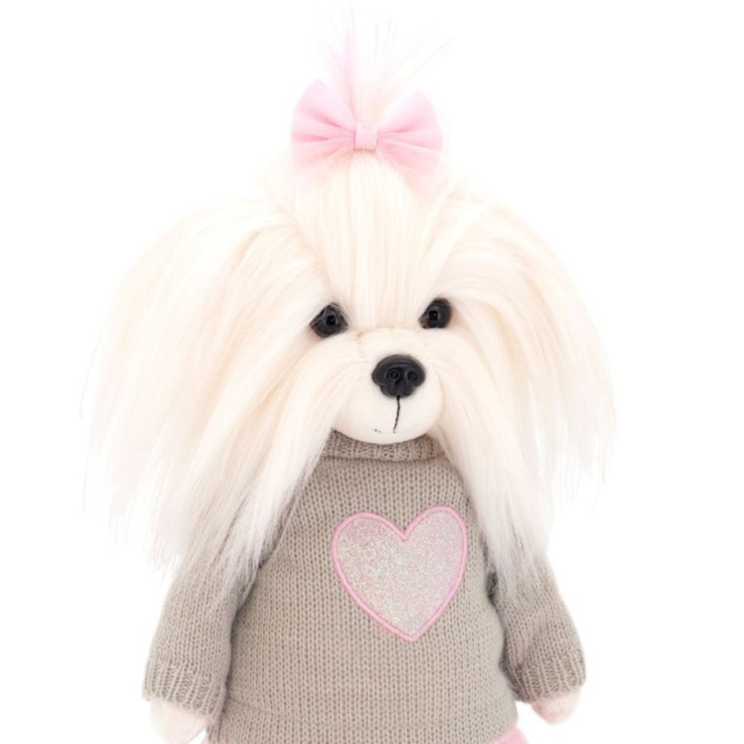 Plyšový pejsek maltézská fenka Lucky Doggy - Mimi Pink Hearth