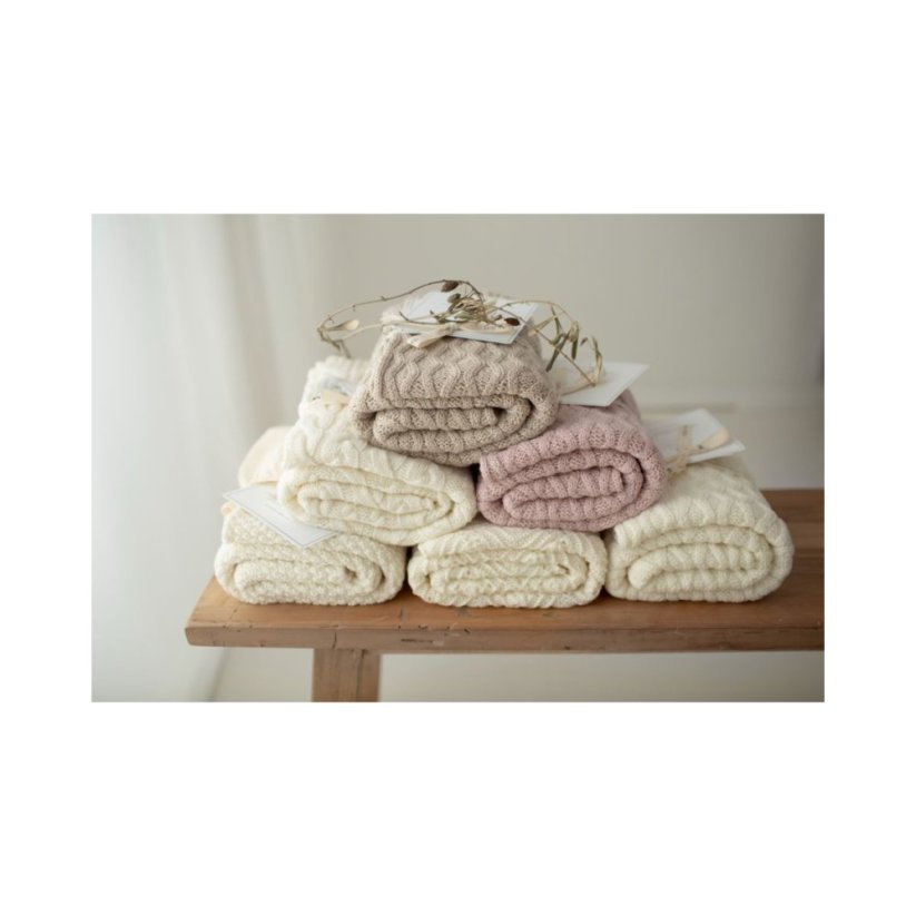 Deka ze 100% merino vlny My Memi - Vines Collection - Cream