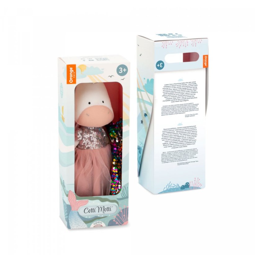Látkový jednorožec s extra ploutví 29 cm Orange Toys - Daphne The Unicorn - Pink Dress \ Mermaid tail