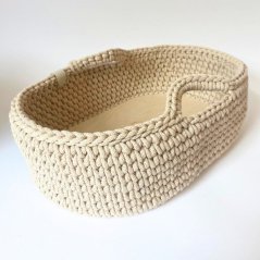 Pletený košík pro panenku BY LOLI - Béžový 43 cm