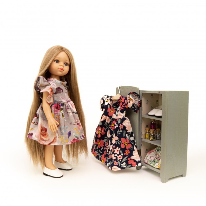 Šaty pro panenku Paola Reina a Minikane 32 cm - Spring Bloom Grey - By Loli