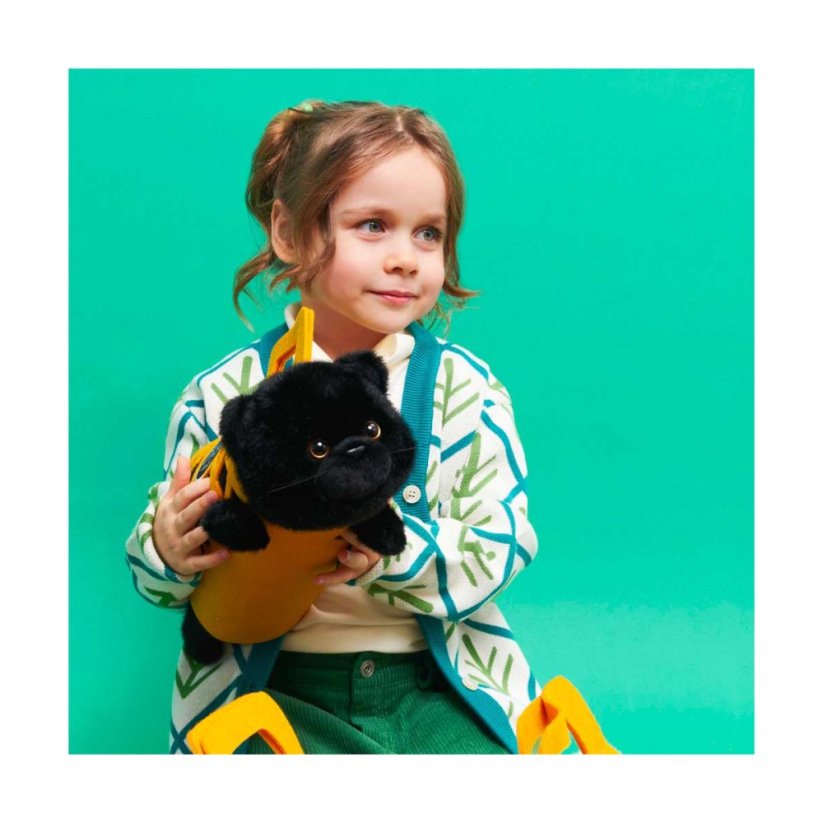 Plyšová ležící kočička v plstěném vaku Orange Toys 35 cm - Milo the Black Cat