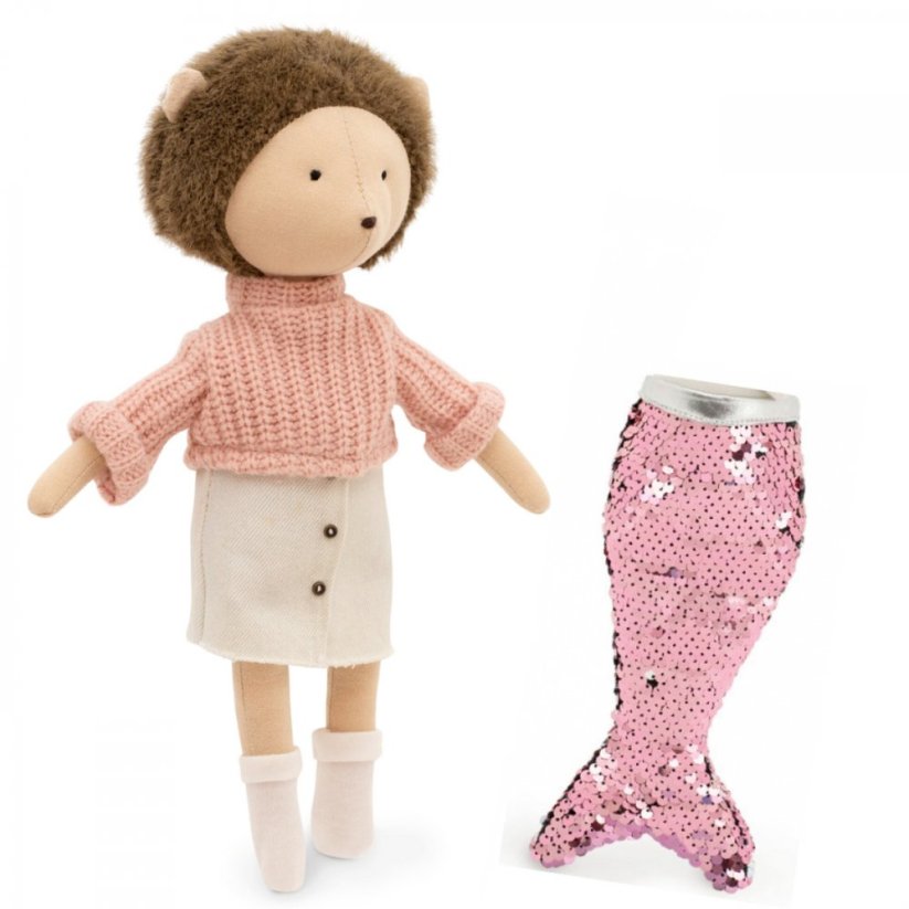 Látkový ježek s extra ploutví 30 cm Cotti Motti Orange Toys - Henry / Mermaid tail