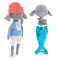 Látkový sloník s extra ploutví 30 cm Cotti Motti Orange Toys - Ali / Mermaid tail