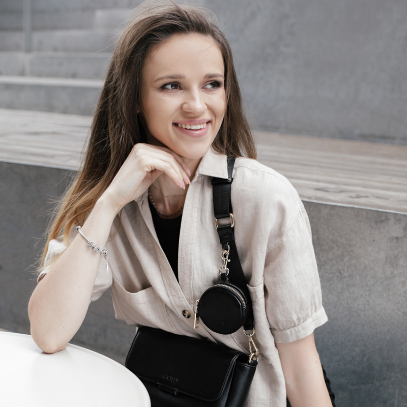 Mini crossbody kabelka pro maminku Joissy KENZA - Black/Black