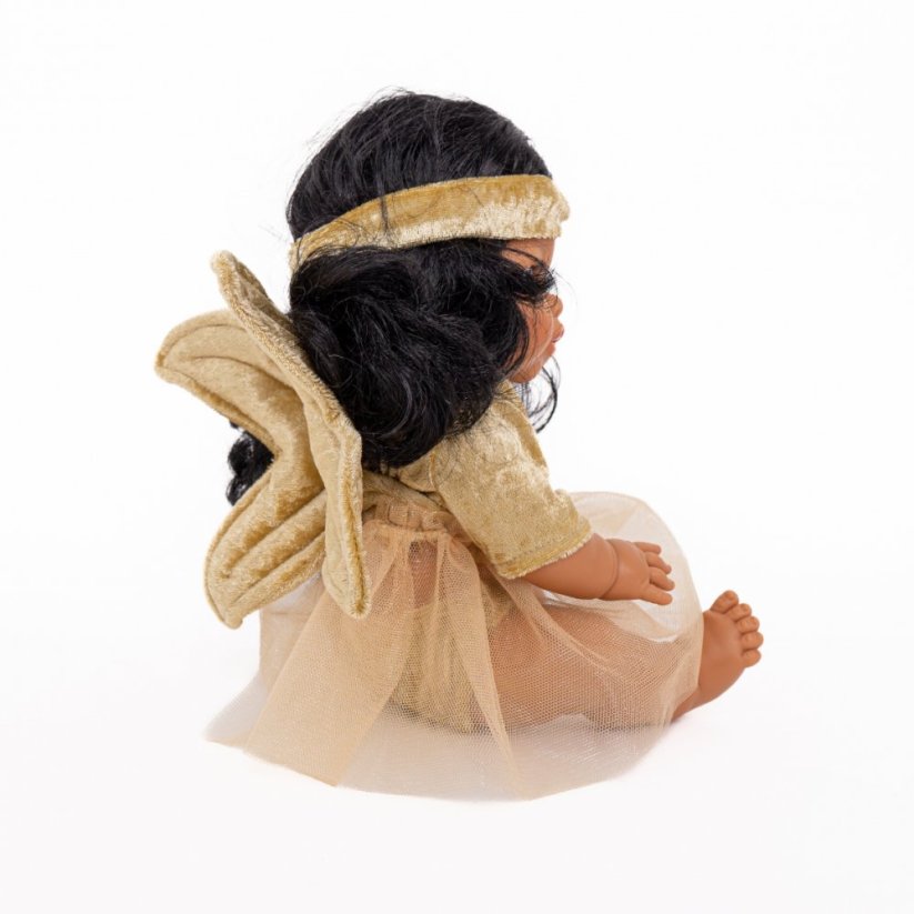 Kostým víly pro panenku 34 cm By Loli - Flying fairy - Gold