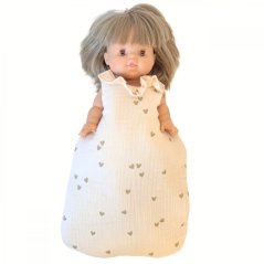 Spací vak pro panenku do velikosti 36 cm By Loli - Cream love