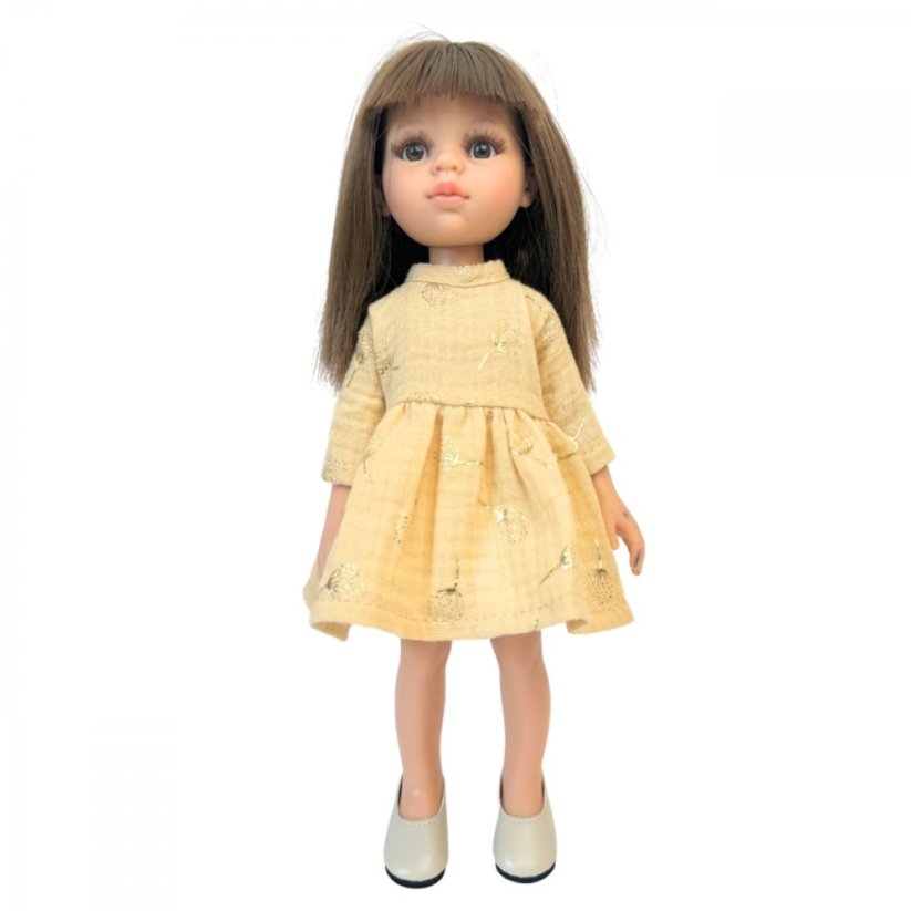 Šaty pro panenku Paola Reina a Minikane 32 cm By Loli - Classic - Beige Gold