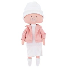 Látkové prasátko 30 cm Cotti Motti Orange Toys - Nicky in Pink jacket