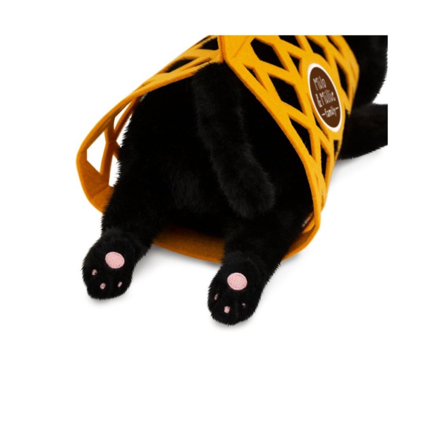 Plyšová ležící kočička v plstěném vaku Orange Toys 35 cm - Milo the Black Cat