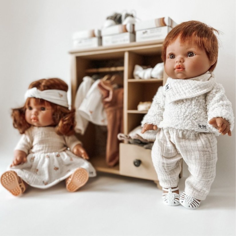 Beránková mikina pro panenku 34 cm By Loli - Cozy - Cream