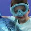 Potápěčské brýle se šátkem pro děti 3 - 10let Waterplops - Dinosaurus