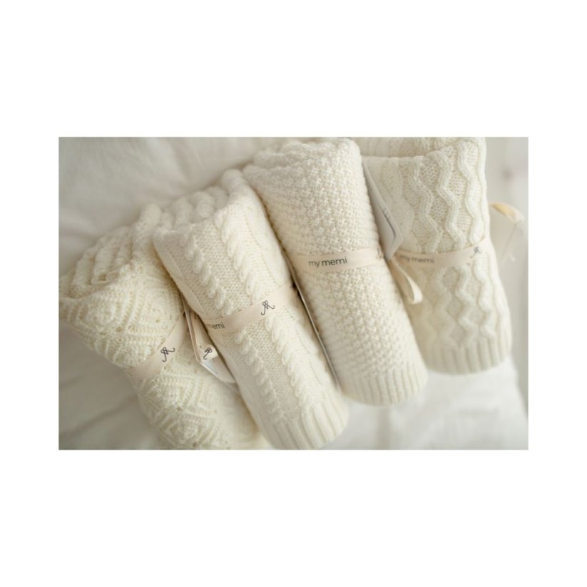 Deka ze 100% merino vlny My Memi - Vines Collection - Cream
