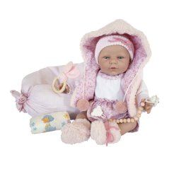 Realistické miminko s měkkým tělem 45cm De Cuna - Rosa