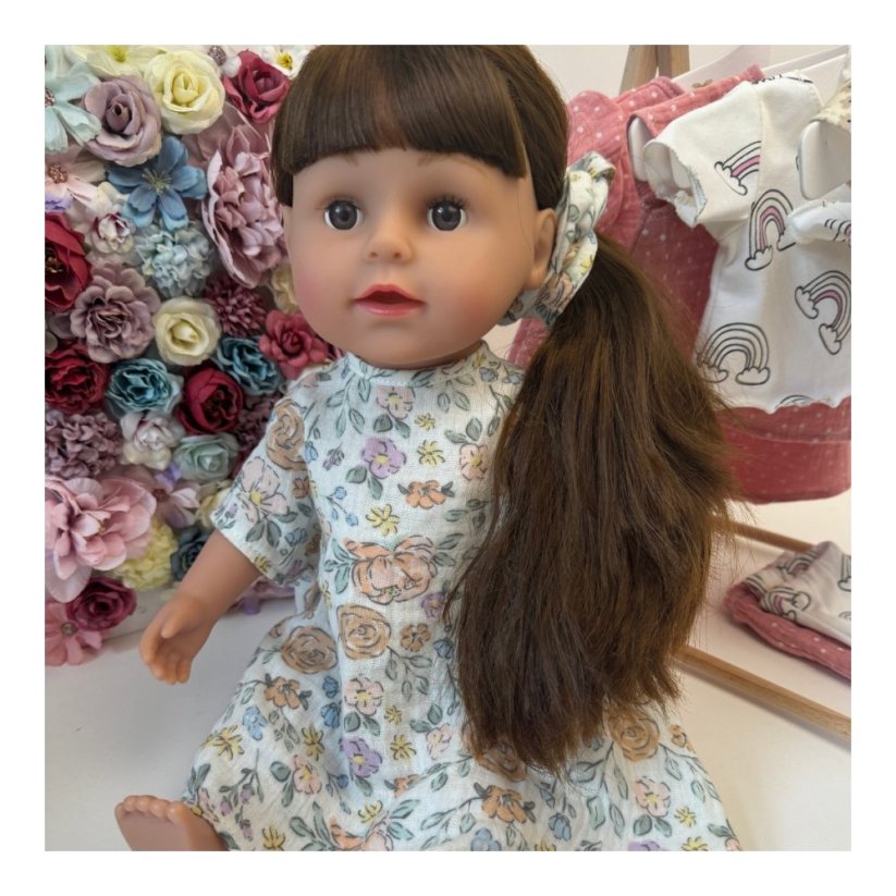 Noční košilka pro panenku Baby Born 43cm - Basic - Flowers