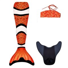 Kostým mořské panny Kuaki Mermaids - ocas, monofin ploutev a vrchní díl plavek - set 3 ks - Magic - XS 6-8 let
